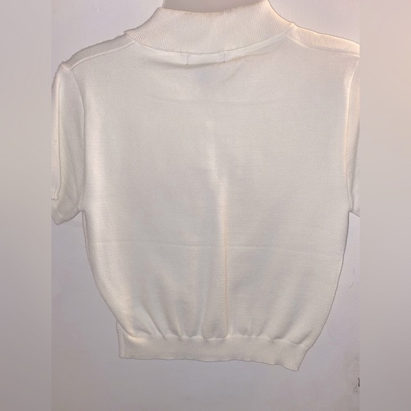 white polo style crop top F21 - Picture 2 of 4